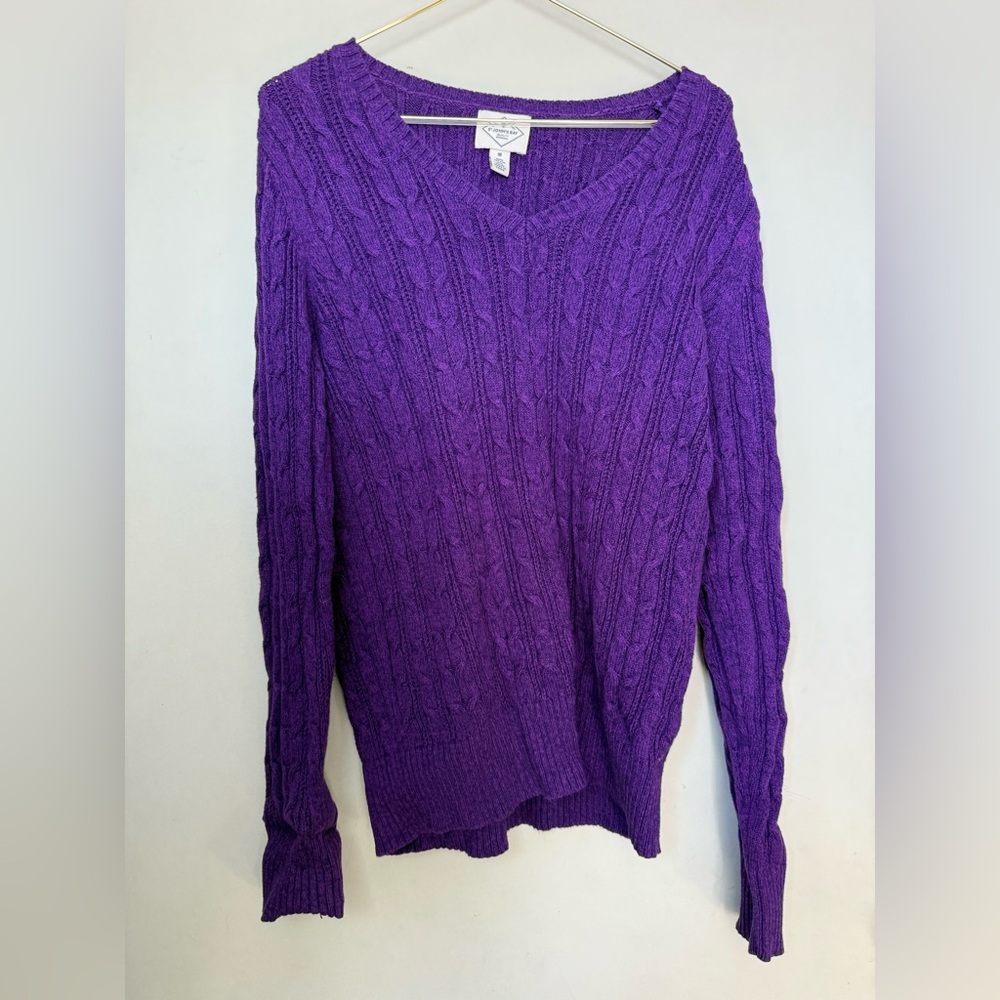 St. John's Bay V-Neck Purple Sweater